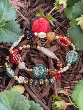Multi-Color 'MOTHER' Beaded Wrap Bracelet